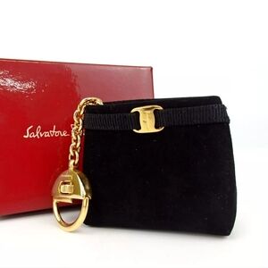 Authentic Salvatore Ferragamo 22.5618 Vara Bag Motif Charm Suede